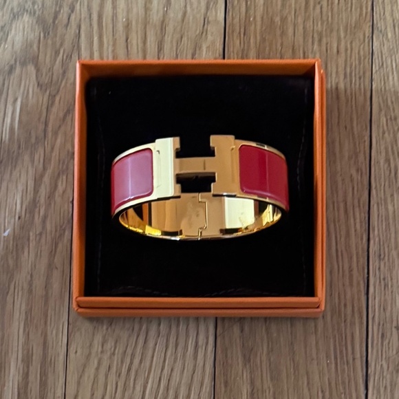 HERMES - CLIC CLAC H BRACELET - Rouge Amarante - Picture 11 of 11